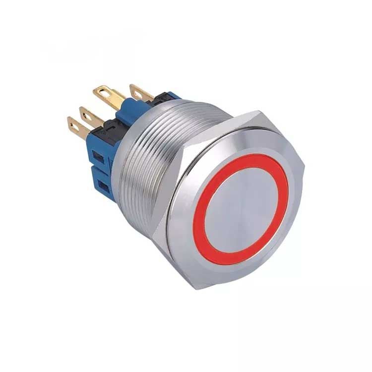 Buton Push 25mm cu Revenire 24V Led Rosu Engros