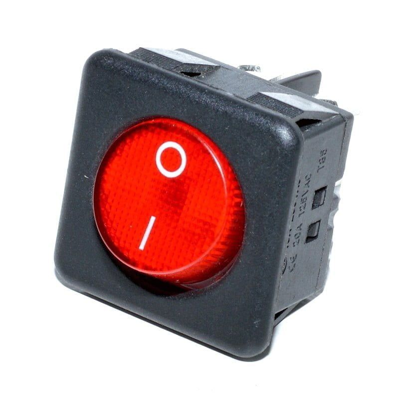 Buton patrat cu LED Rosu 30X30X35mm Engros