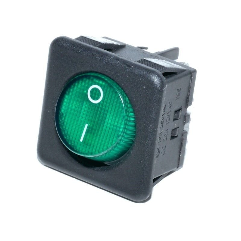 Buton patrat cu LED Verde 30X30X35mm Engros