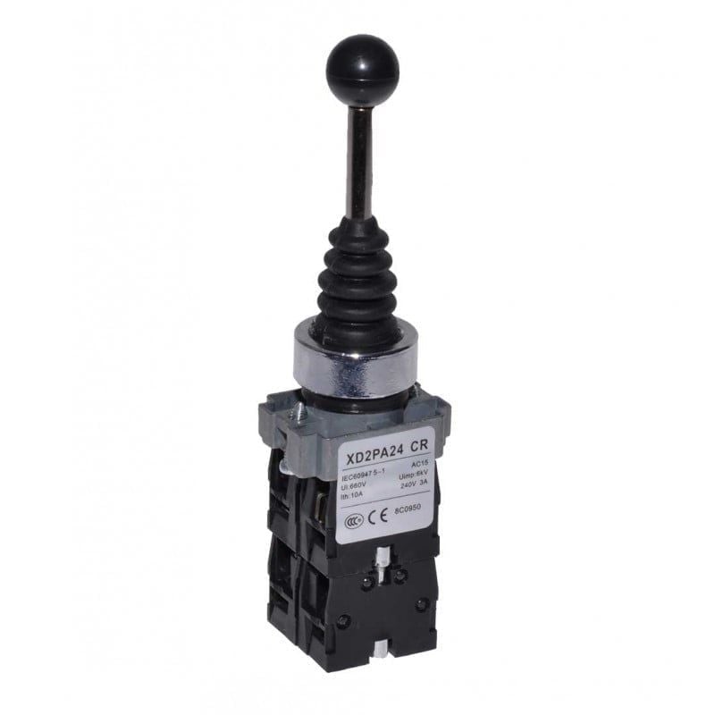 Controller cu Maneta 4 Pozitii cu Revenire, Tip Joystick, Diametru montaj 22mm, Metalic, 3A Engros