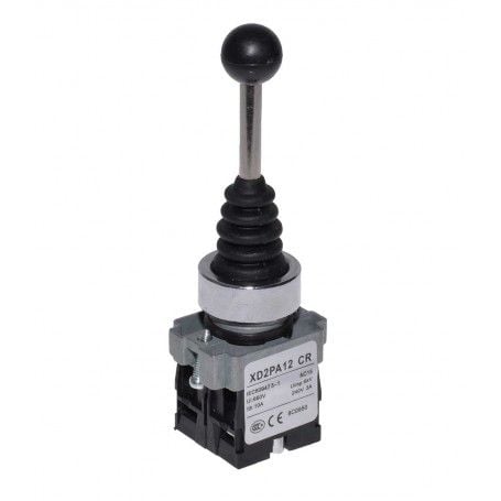 Controller cu Maneta 2 Pozitii cu Retinere, Tip Joystick, Diametru montaj 22mm, Metalic, 3A Engros