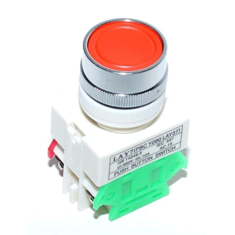 Intrerupator Push Buton Motor LAY-7 Rosu Engros