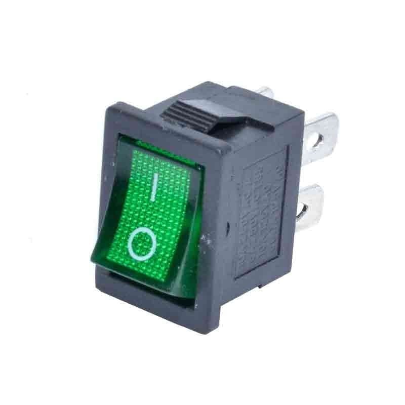 Intrerupator ON/OFF Mic 220V Led Verde 4C Engros