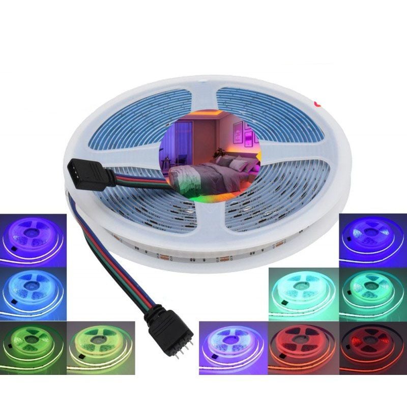 Banda Cob Led RGB 24V-10mm - 840led/ml, 16W/ml- Rol/5m Engros