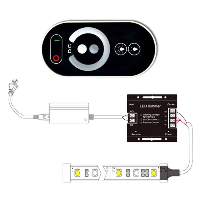 Controller Led Monocrom, Touch, 12V/24V Engros
