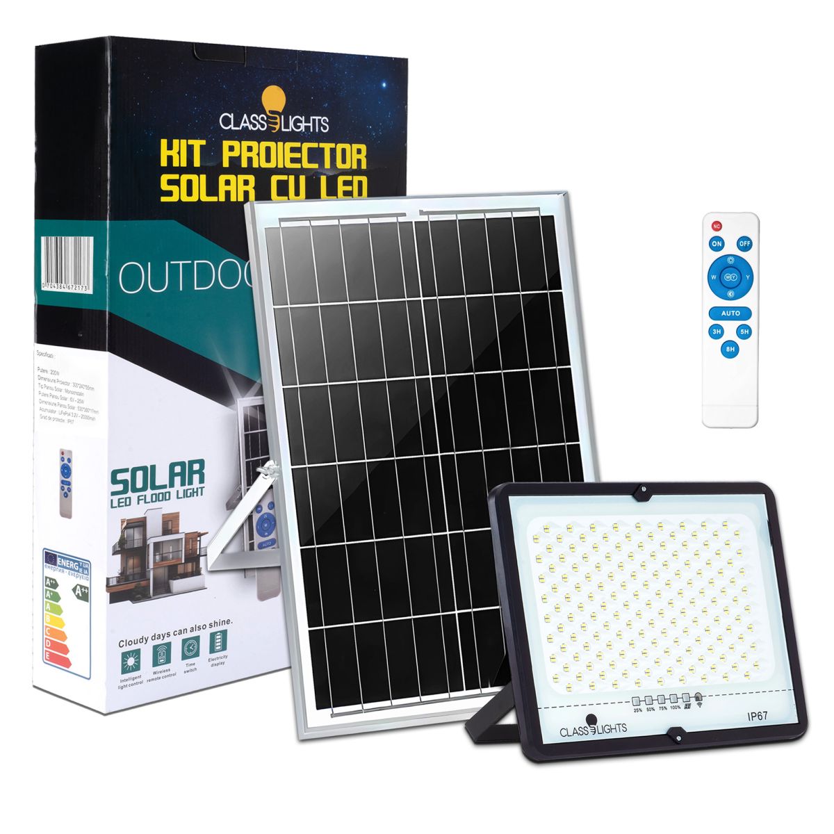 Proiector Solar Led 200W, Kit Complet, Ip67, ElectroAZ Engros