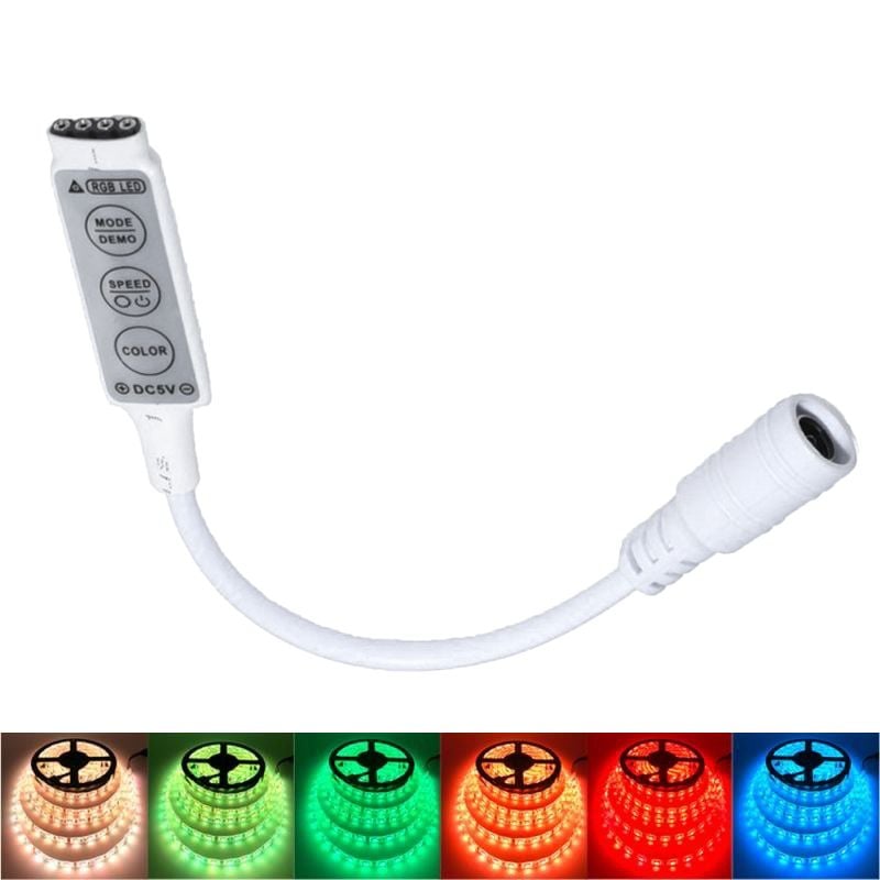 Mini-Controller Banda Led RGB, Mufa DC Engros