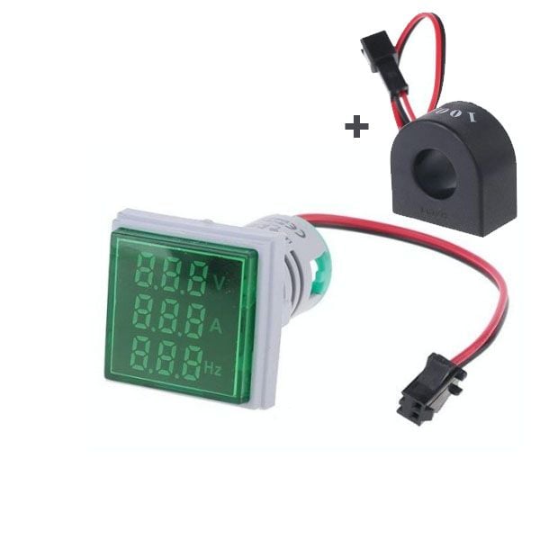 Indicator Digital cu Led 3 In 1: Voltmetru, Ampermetru, Frecventa, Verde Engros