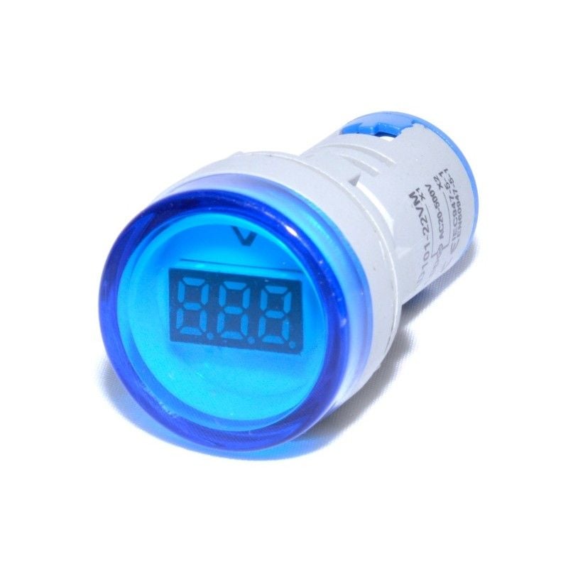 Indicator Digital Voltmetru, 250V/AC, 20-500V, Protectie IP65, Albastru Engros