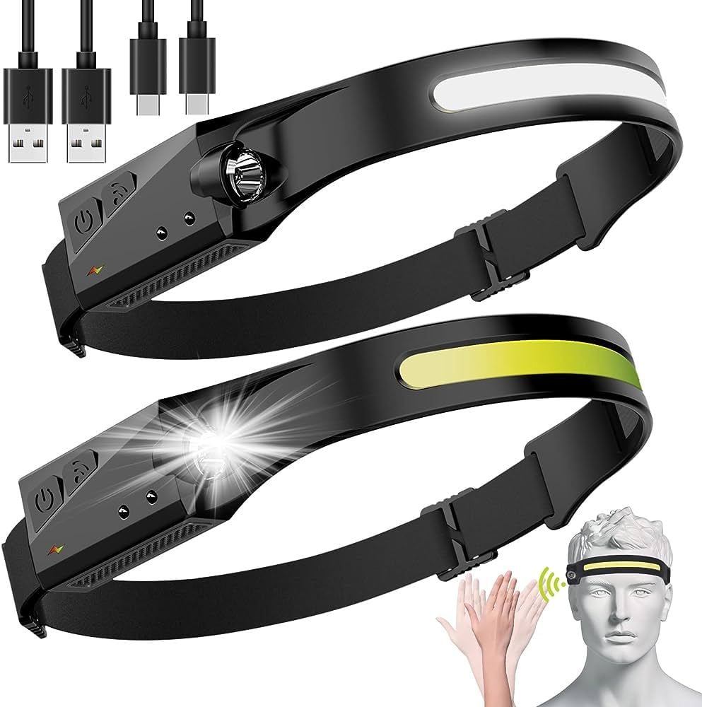 Lanterna de Cap, Led COB & XPE, Senzor, YT200 Engros