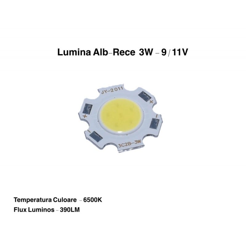 Led Cob 3W -11mm , Alb-Rece Engros