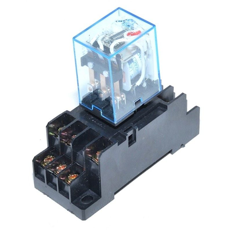 Releu 24V-AC, Electromagnetic, 11 Pini, Cu soclu Engros