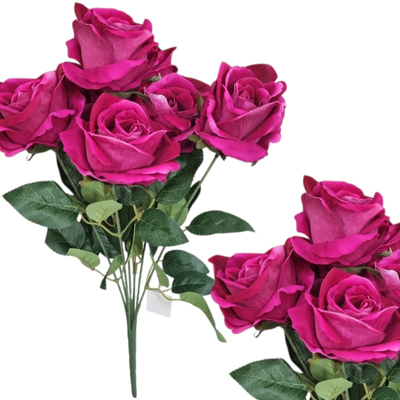 Buchet floare artificiala Trandafir de Catifea 7 fire 47 cm lungime buchet