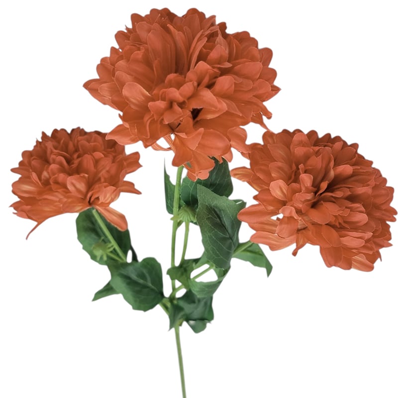 Crizanteme artificiale fir cu 3 capete 74 cm lungime 15 cm marime capat floare