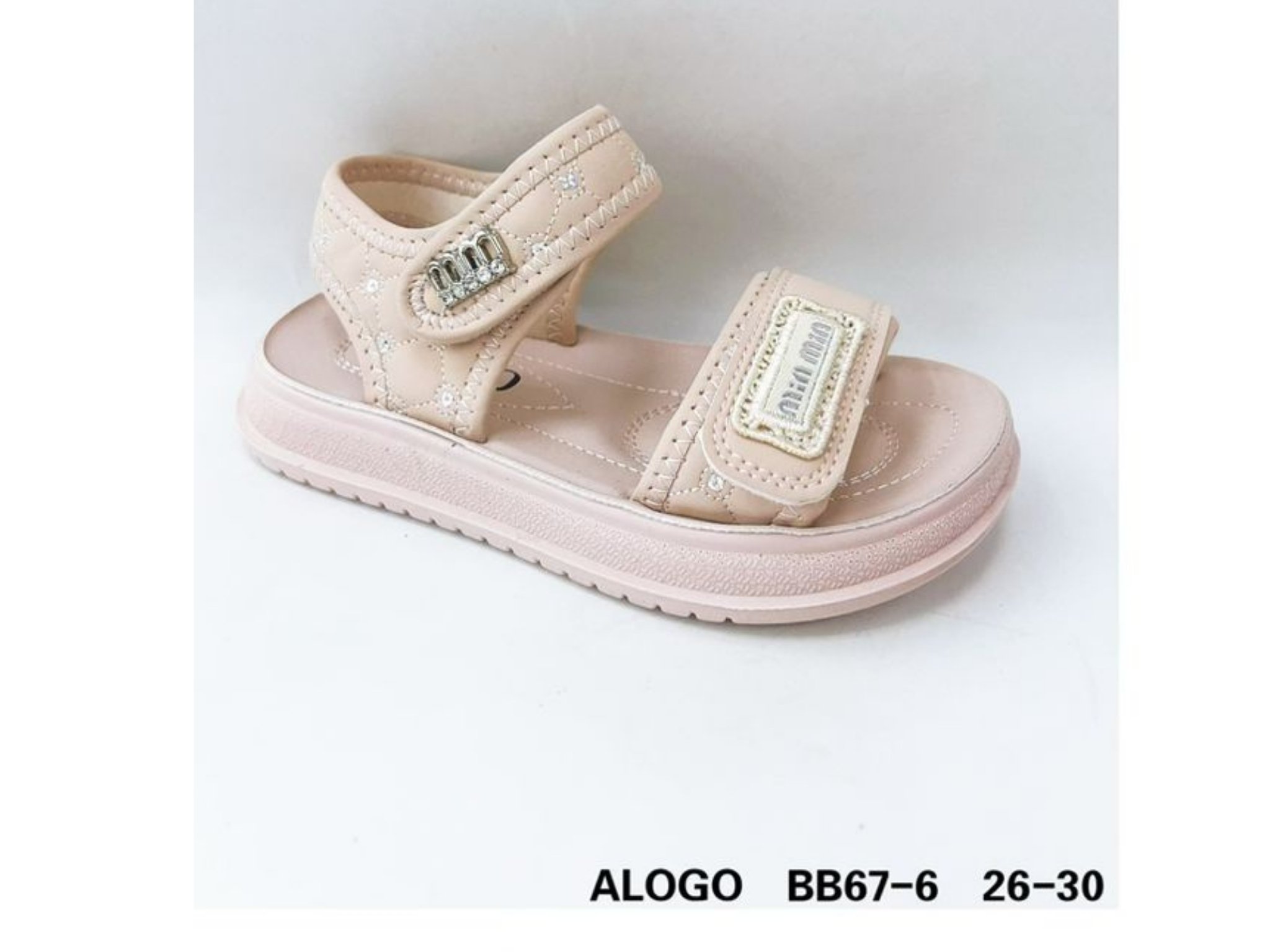 Sandale pentru Fete cu arici, Talpa de spuma, Piele ecologica, Usoare si confortabile, Engross, Marimi 26-30, 10buc/set, Roz pal