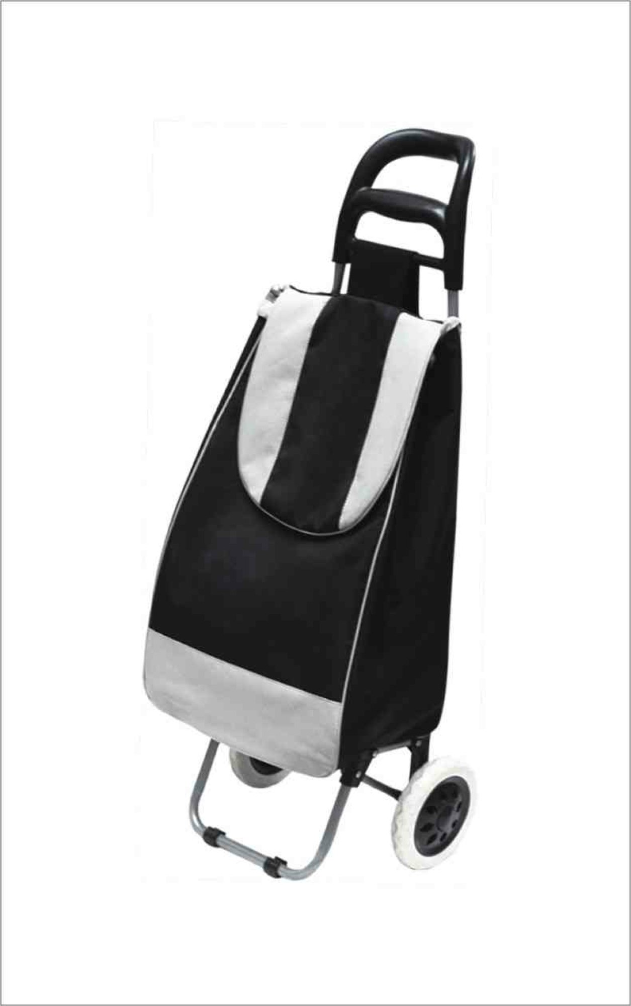 Carucior pentru cumparaturi Engros, metal+textil, 2 roti, 216
