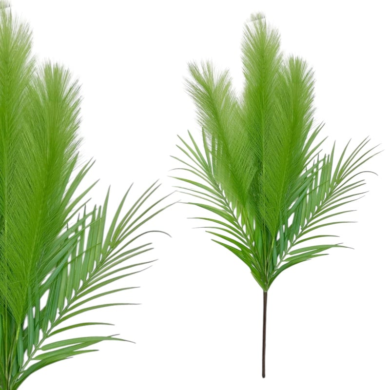 Iarbă decorativă Pampas, 73 cm – ramură cu 5 pene pufoase și 3 frunze, en-gros