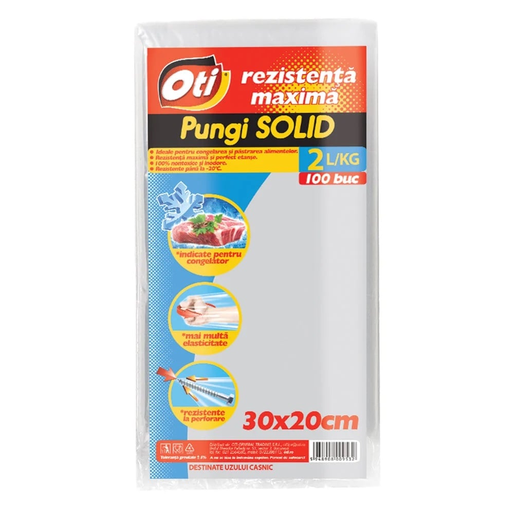 Pungi alimentare, capacitate 2kg, 100buc, 30x20cm OTI / 5948908009532