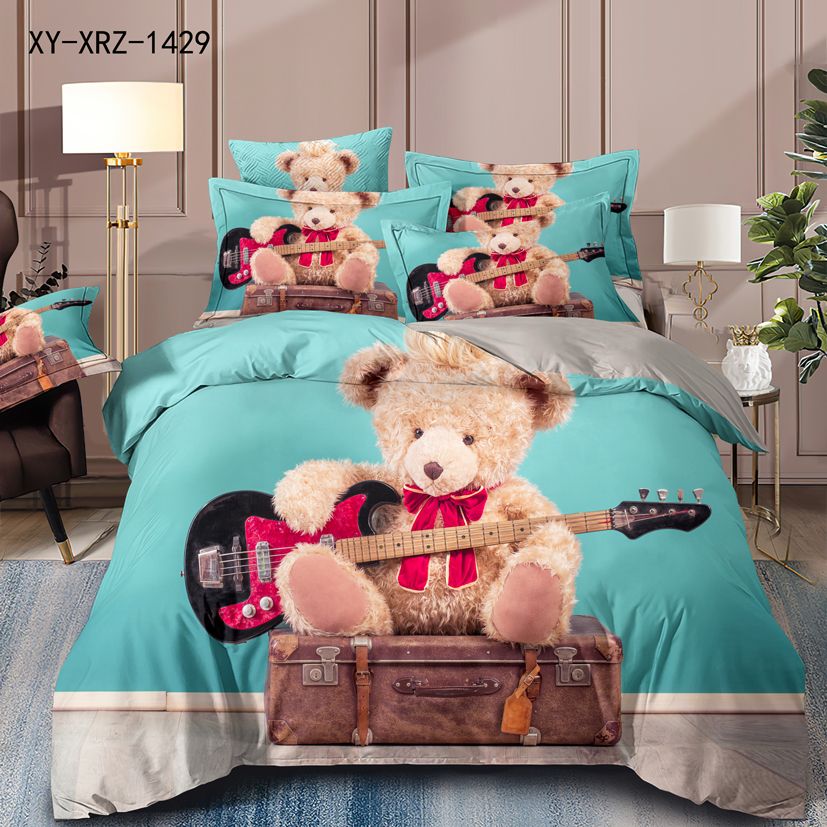 Set Lenjerie de Finet Premium, 6 piese, pat dublu 230x250 cm, Cearceaf de pat clasic , Cearceaf de pilotă si 4 Fețe de pernă, Model 18