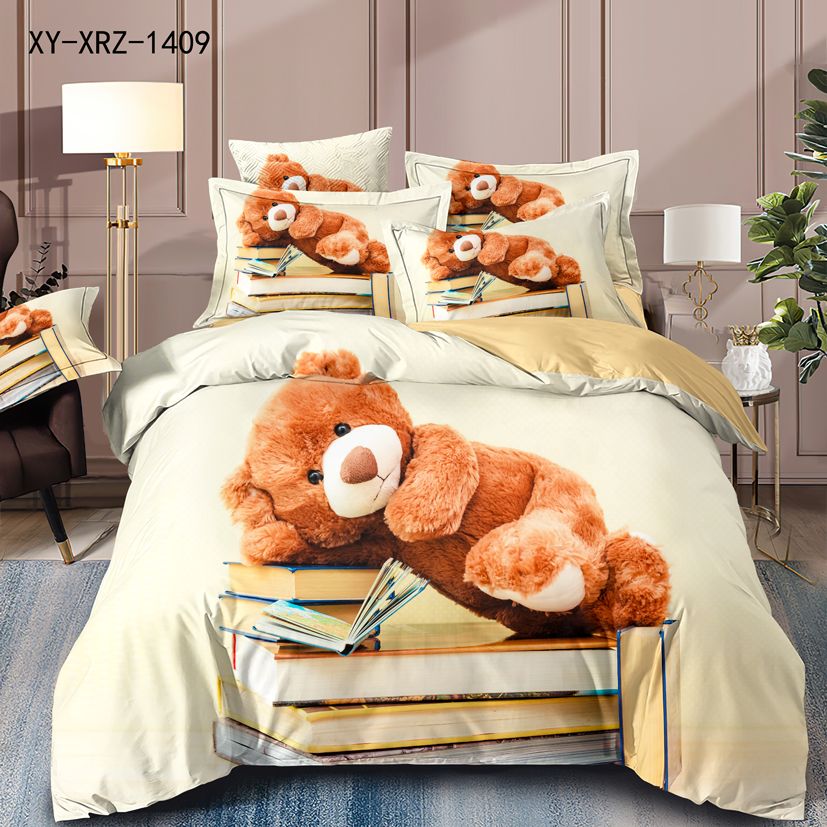 Set Lenjerie de Finet Premium, 6 piese, pat dublu 230x250 cm, Cearceaf de pat clasic , Cearceaf de pilotă si 4 Fețe de pernă, Model 12