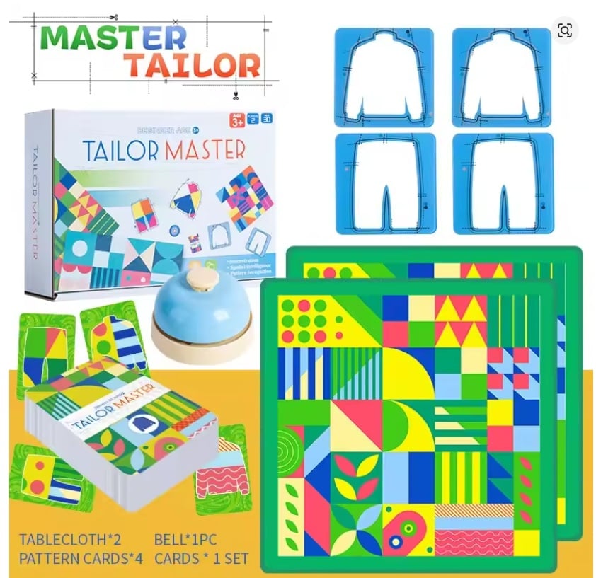 Joc educativ de tip Puzzle pentru Antrenarea Atentiei Copiilor, Tailor Master, 3 ani+, Multicolor