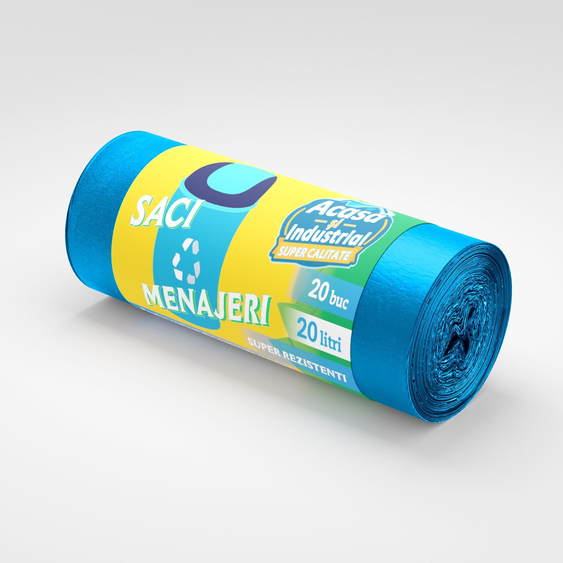 Saci menajeri Engros 20L, 20 saci/rola Acasa si Industrial, Albastri