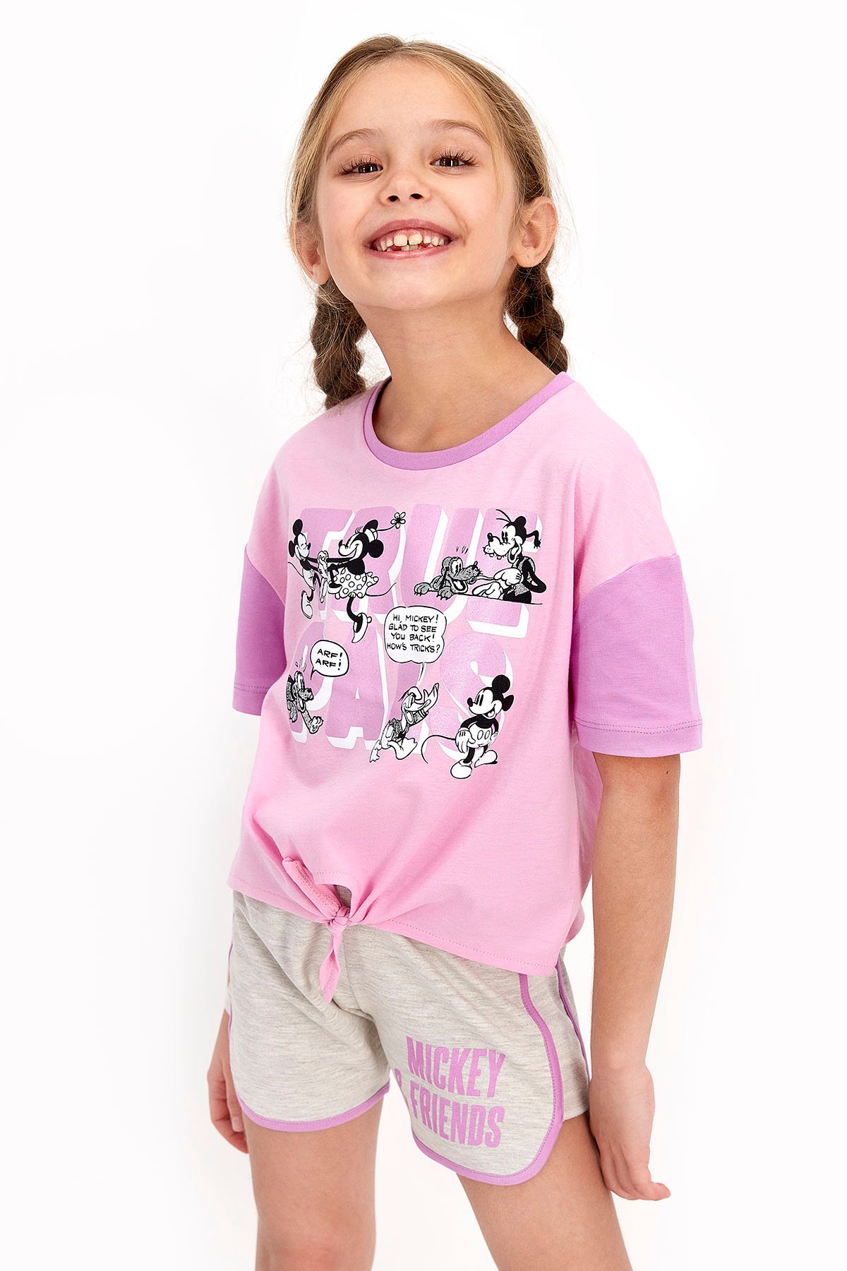 Pijama Fetiță Mickey – Tricou și Pantaloni Scurți