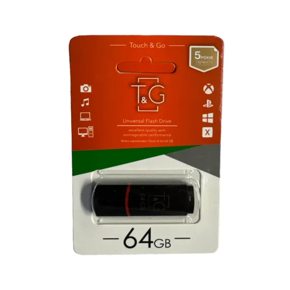 Memorie USB Flash 64GB Touch & Go, Negru, Plastic, Transfer Rapid până la 5 Gbit/s, Compactă și Rezistentă  engross