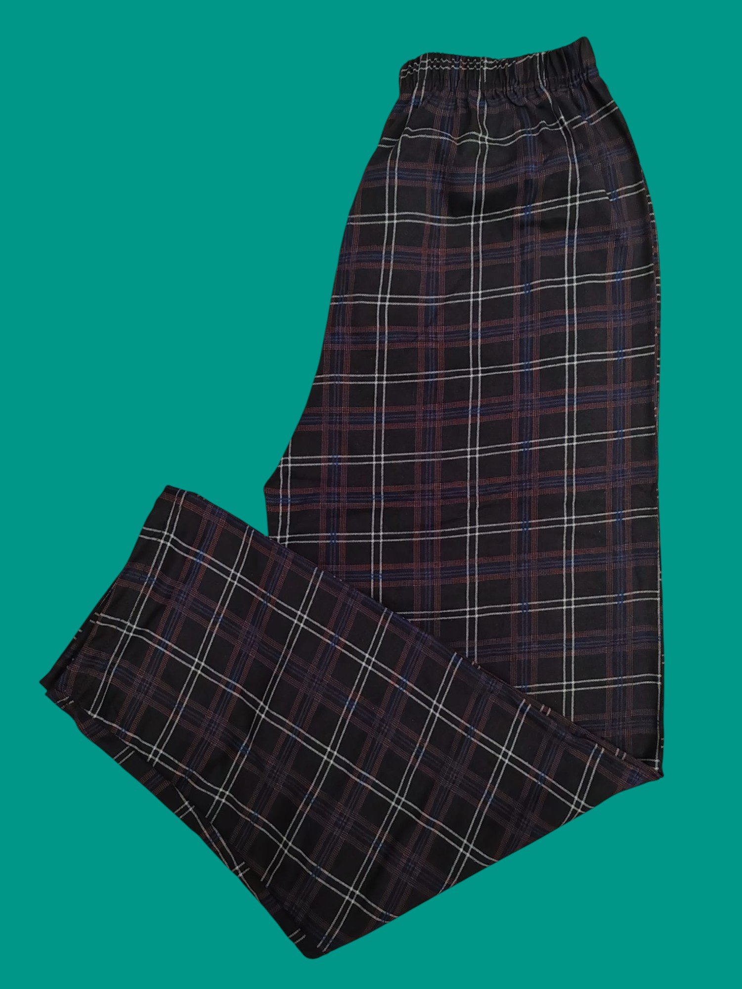 Pantalon de Casă Bărbați Carouri Negru