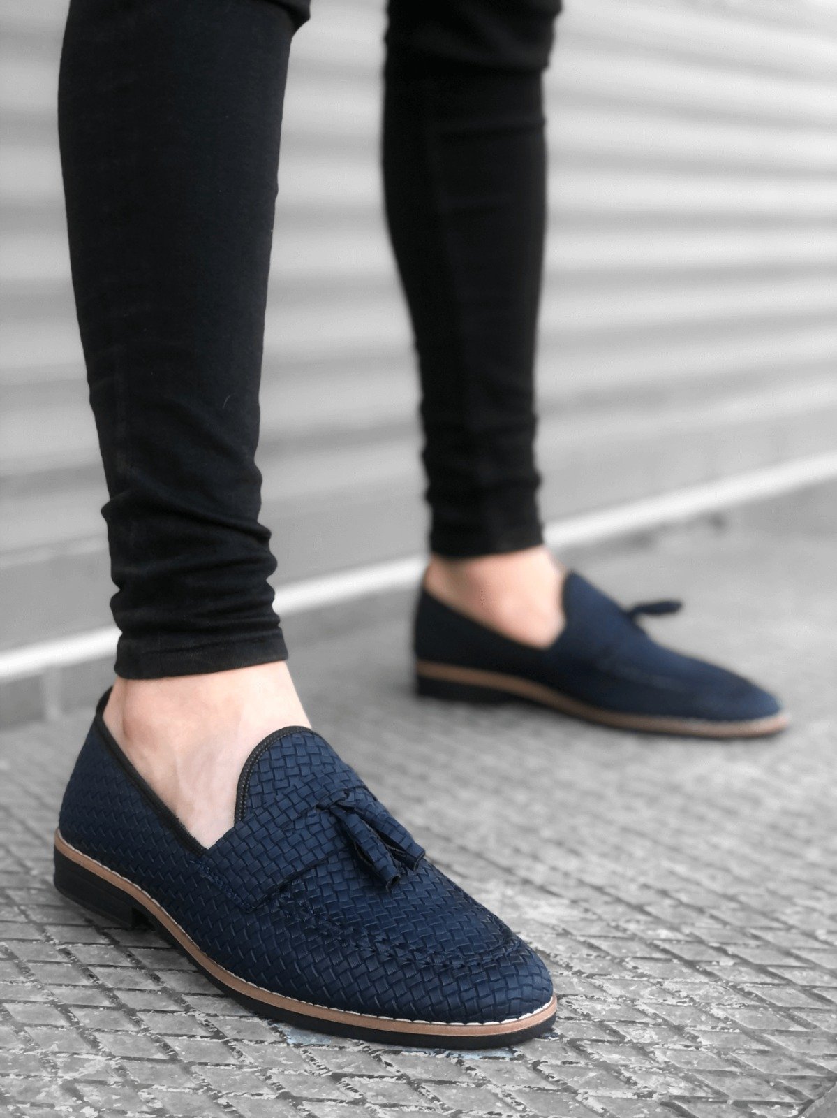 Mocasini barbati albastri, tapla subtire, piele eco, comozi 12218 N1-3
