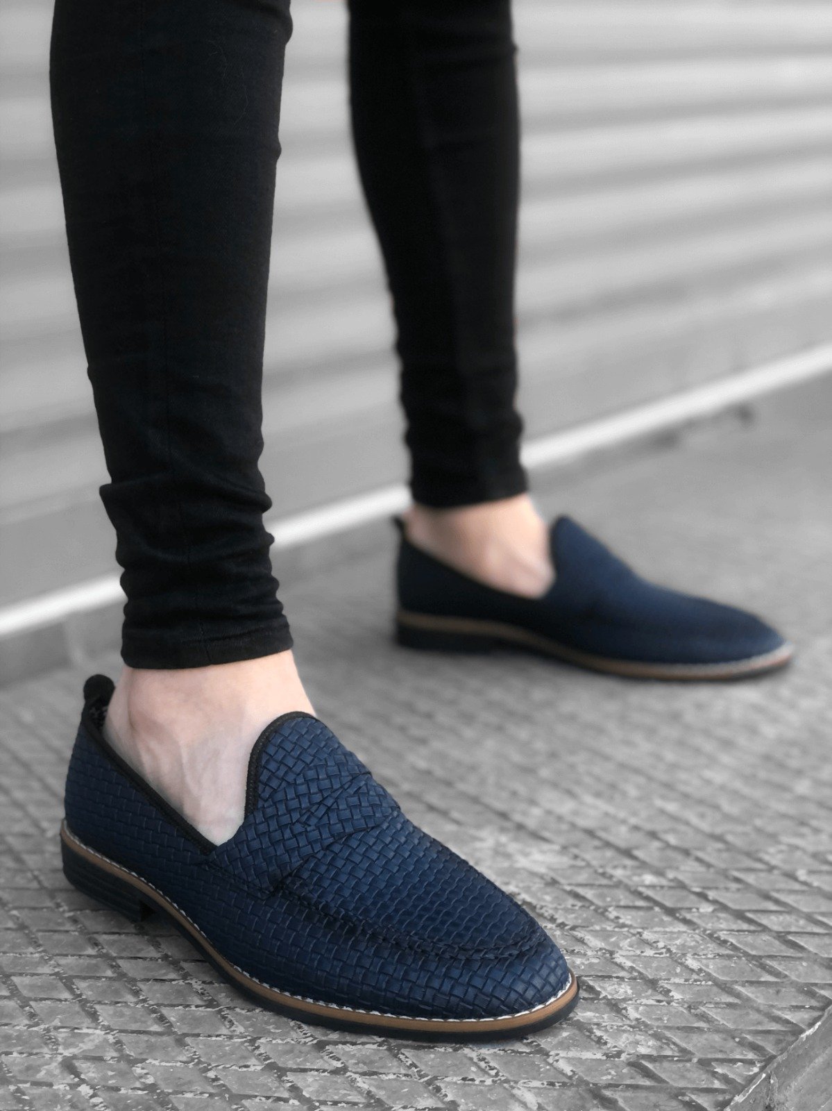 Mocasini barbati albastri, tapla subtire, piele eco, comozi 12219 N0-3