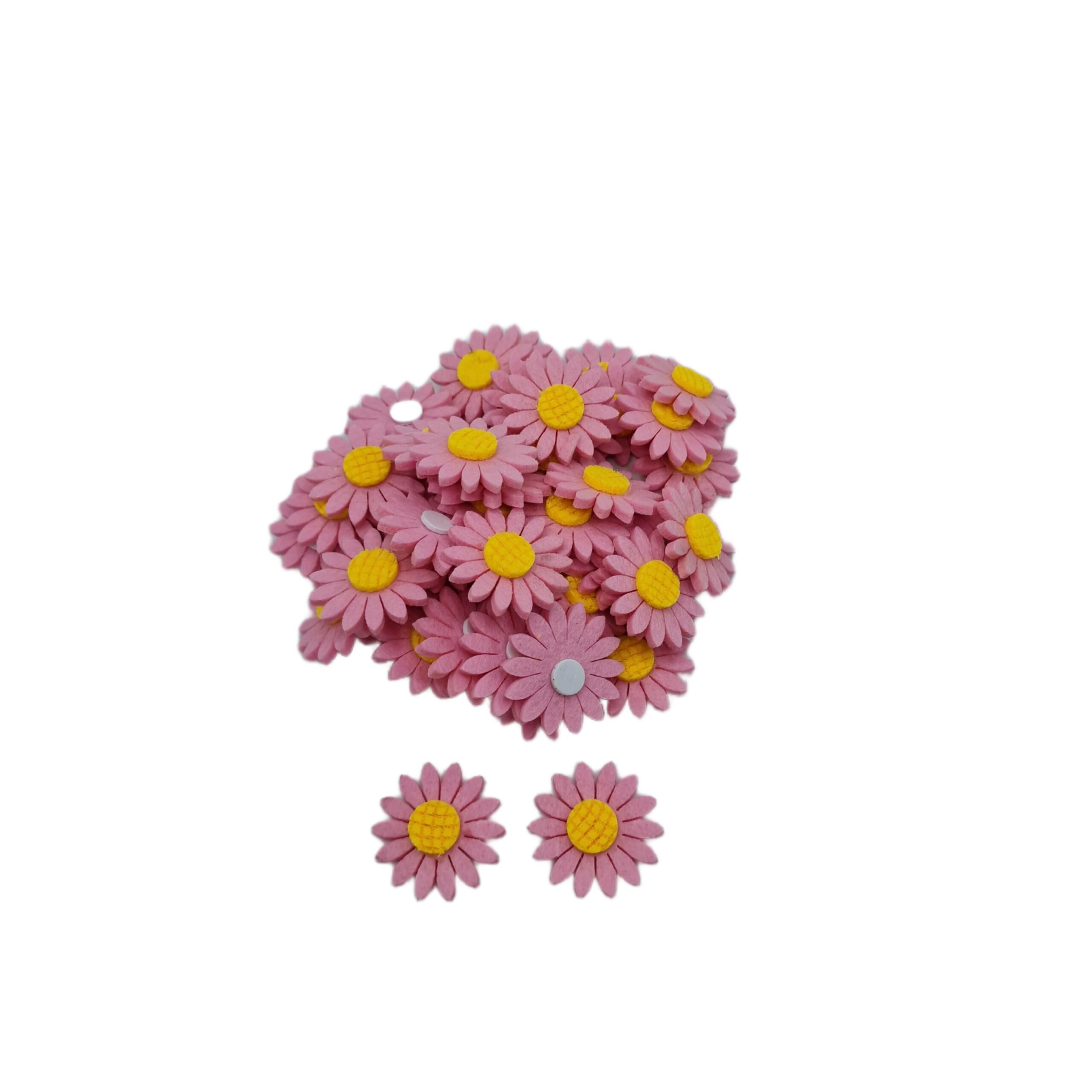 Figurina fetru floare 50/set , 3 cm , engros