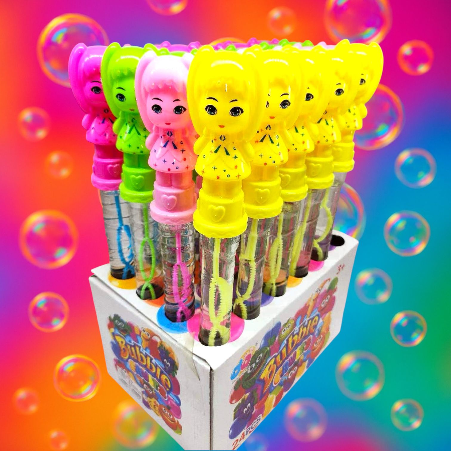 Baloane de săpun păpușă colorată – 37 cm – 24 bucăți – H701 Engros