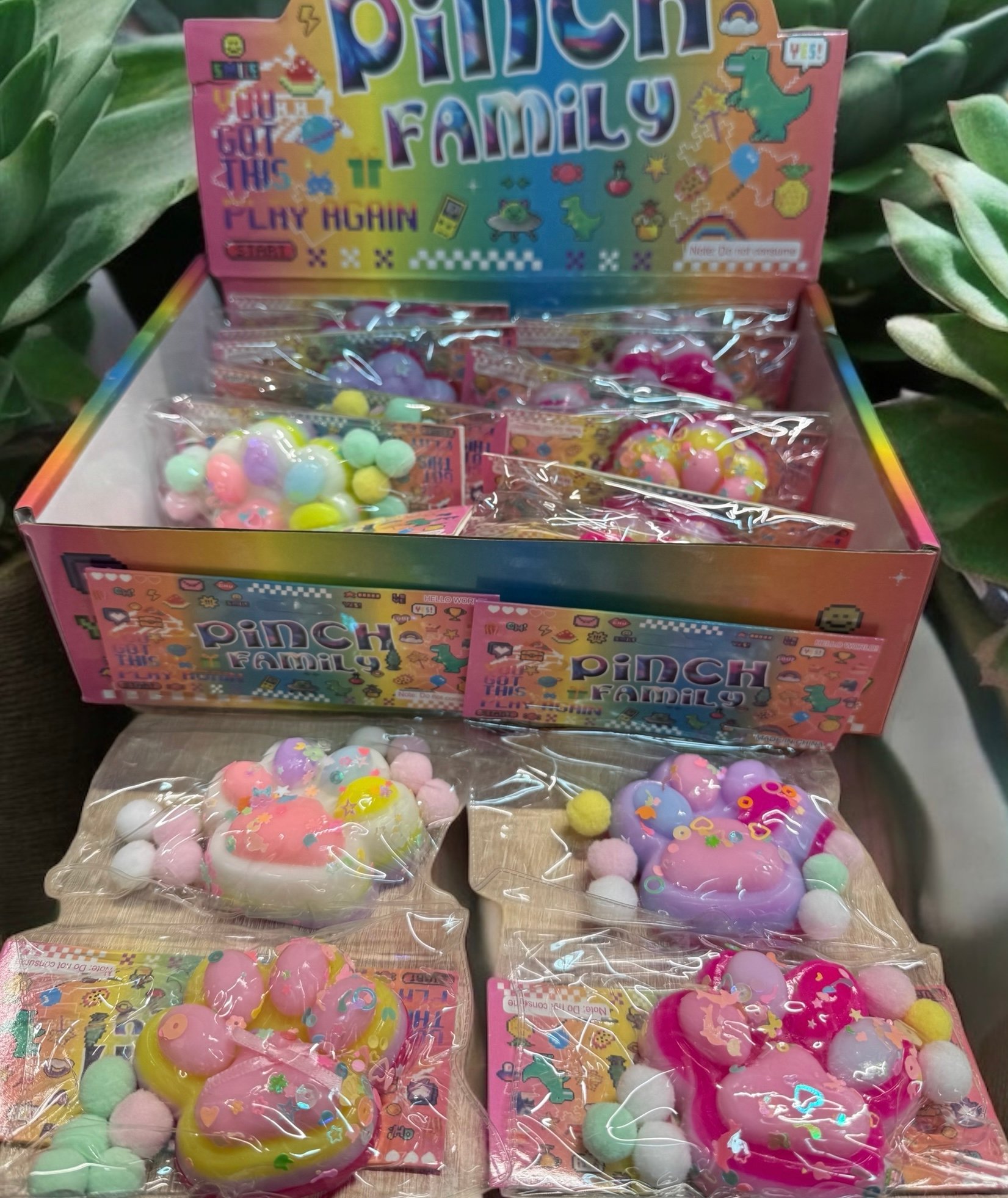 Jucării Antistres Pinch Family – Slime Colorat cu Biluțe Texturate,En-gros