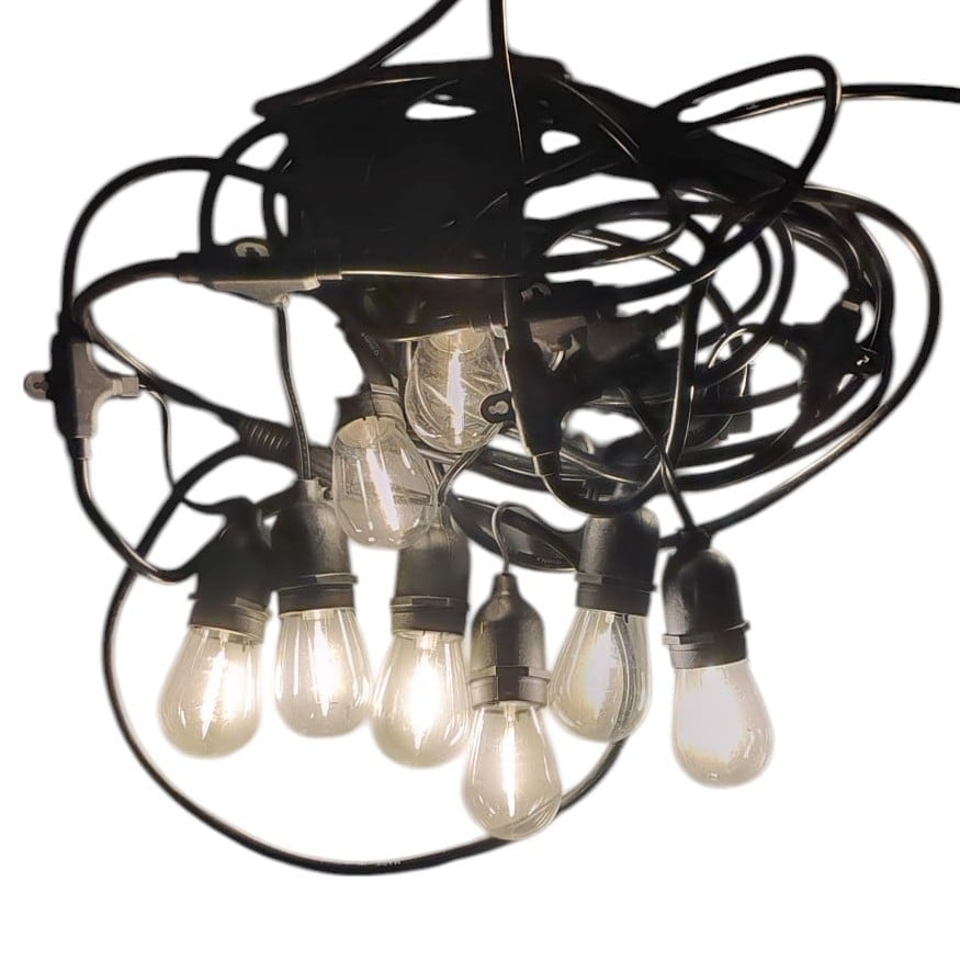 Ghirlanda Luminoasa de Exterior cu 10 Becuri 1 W, 220 V, 10 m Interconectabil, Alb Cald ,   Ideala pentru Gradina, Terasa, Evenimente
