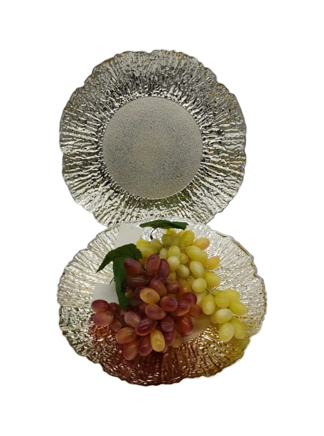 Platou decorativ Engros din rășină, argintiu, 33 cm