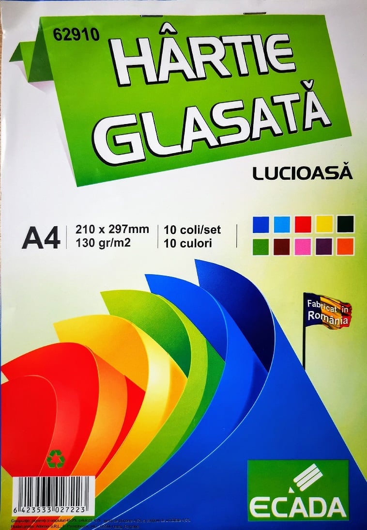 Hartie glasata 10/set ecada lucioasa