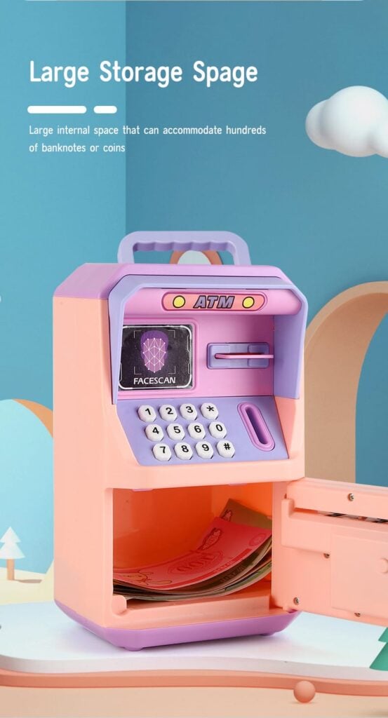 Pusculita pentru Copii Interactiva, cu Cod Pin si Seif, Functie ATM, ENGROS