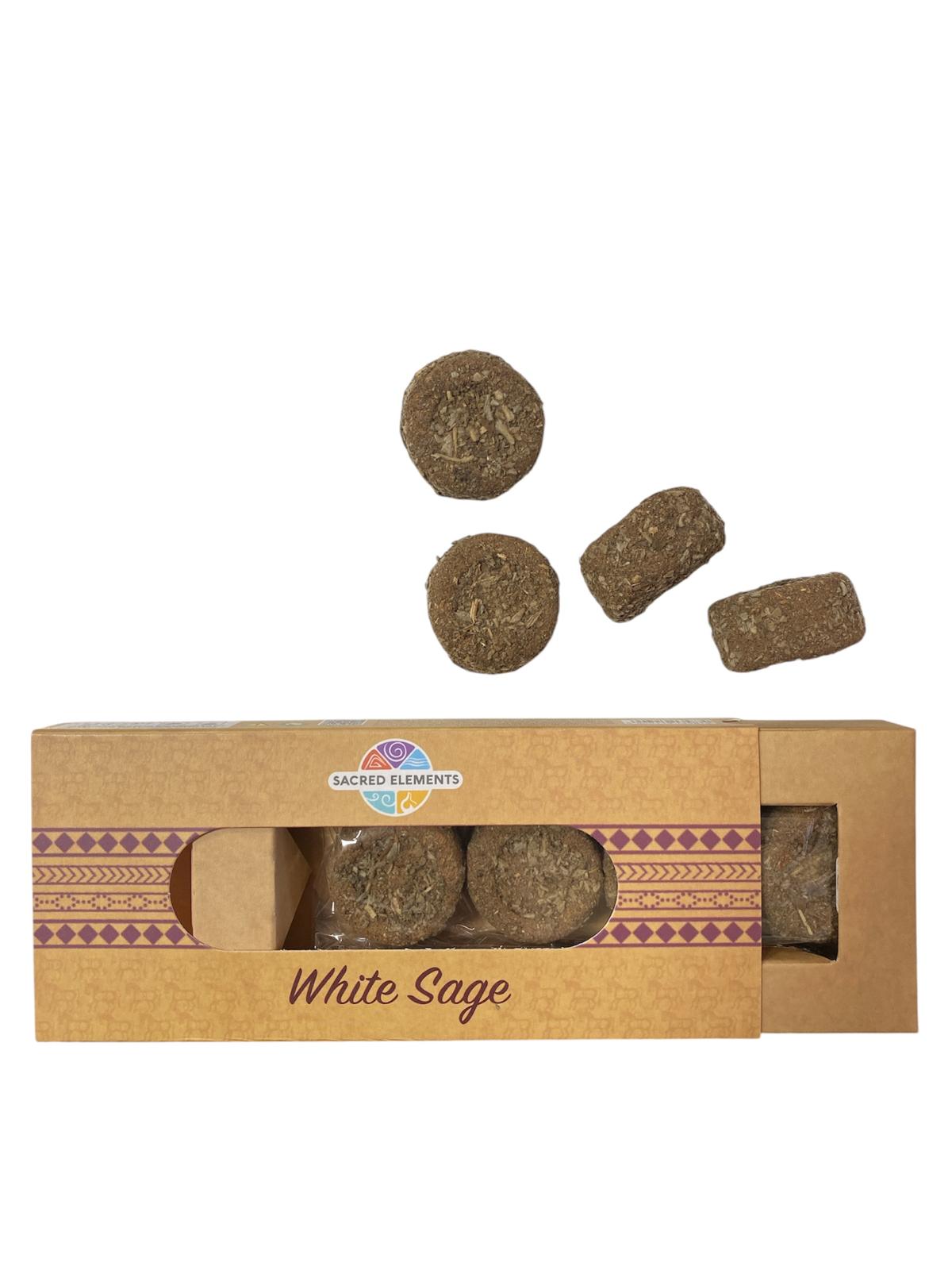 Smudge disc artizanal organic WHITE SAGE pentru purificare, 4 buc/set