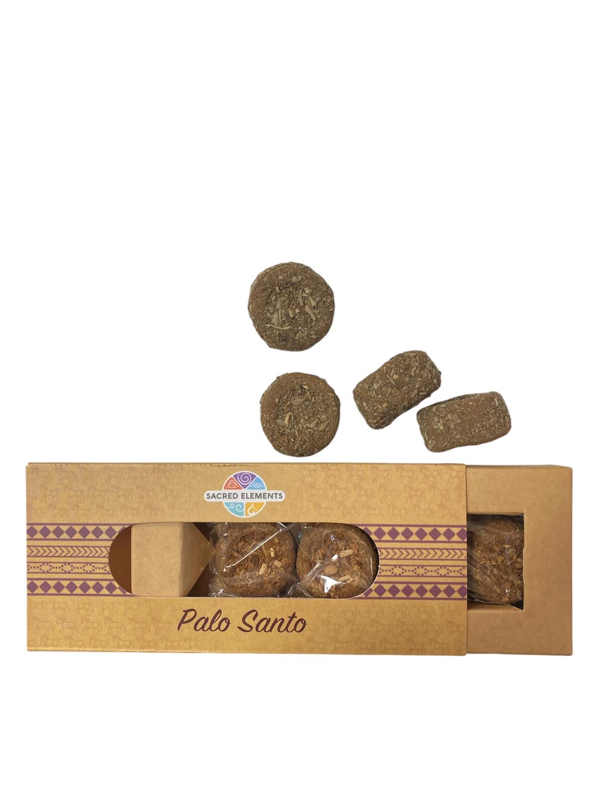 Smudge disc artizanal organic PALO SANTO pentru purificare, 4 buc/set