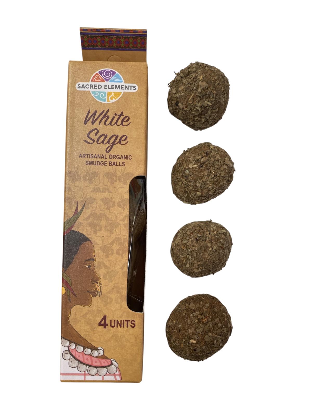 Smudge Balls WHITE SAGE pentru purificare, 4 buc/set