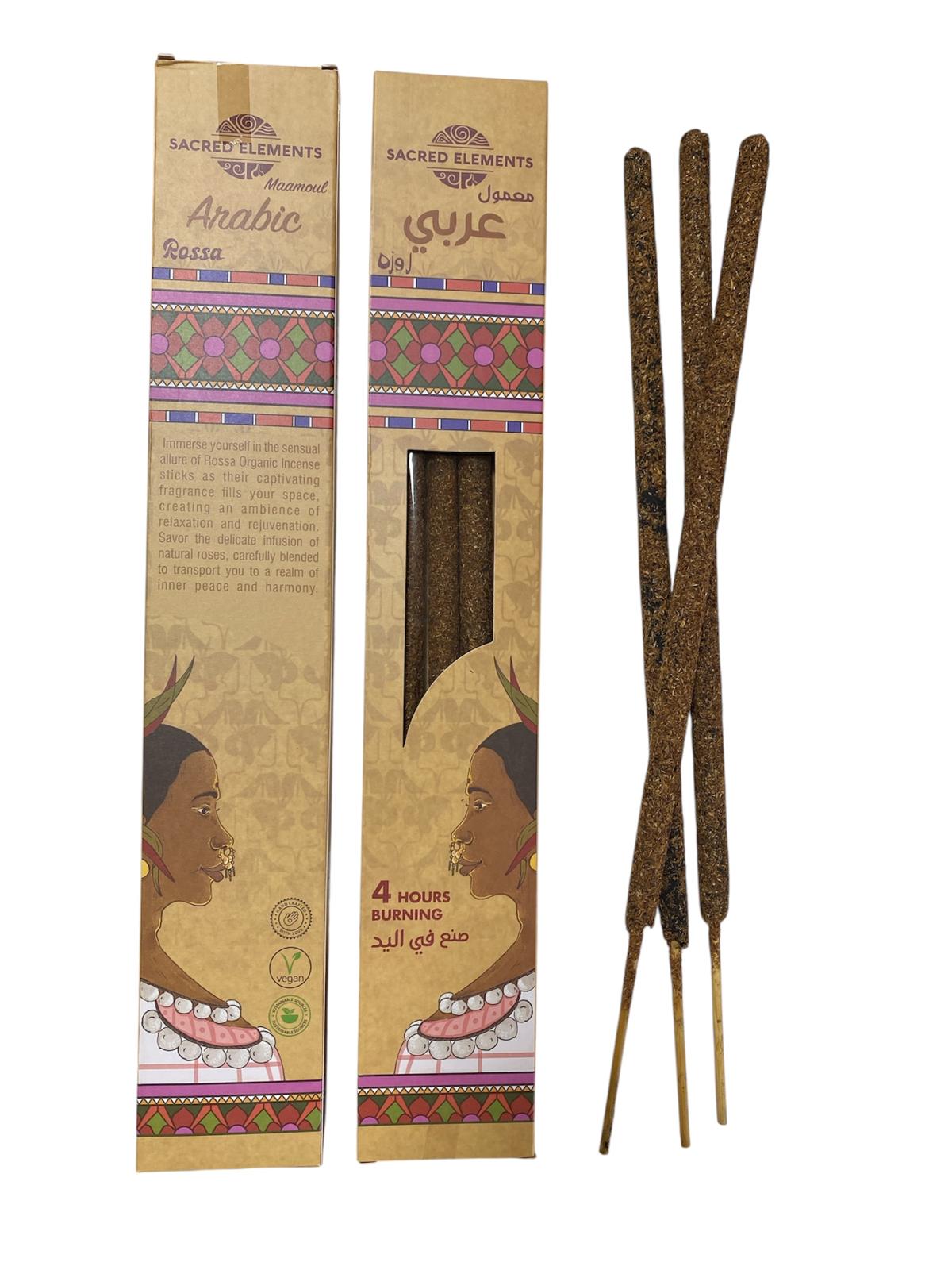 Betisoare parfumate artizanale organice, ARABIC ROSSA (timp de ardere 4h)​​