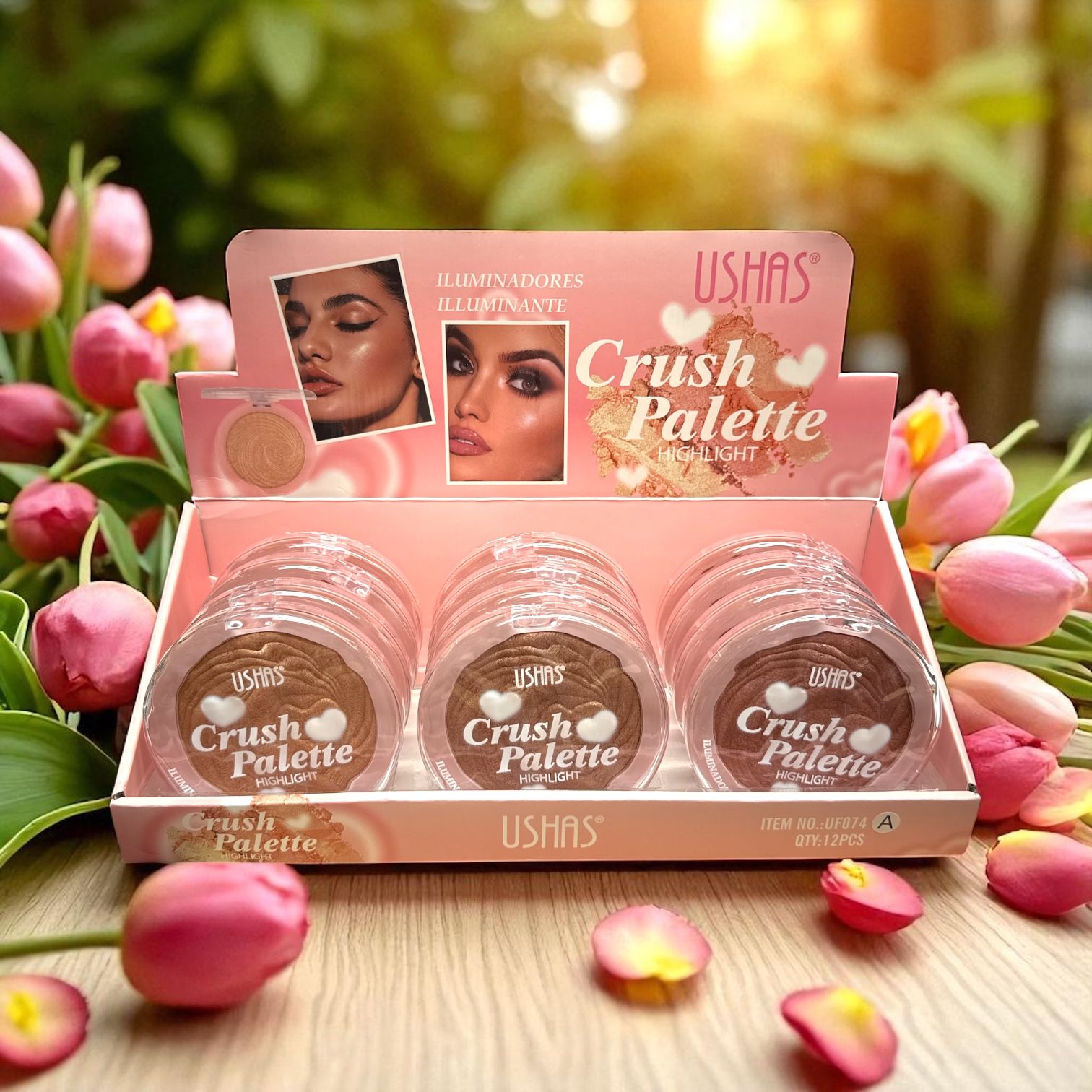 Iluminator Ushas Crush Palette Highlight – Cod UF074 – Set 12 Bucăți Engros