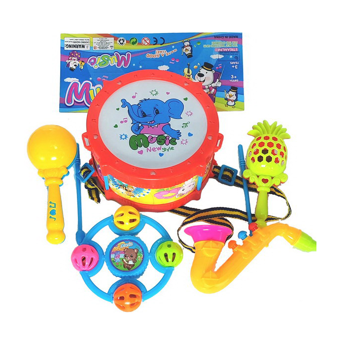 Set toba cu Instrumente Muzicale , trompeta si tamburina 6511110050686 Engros