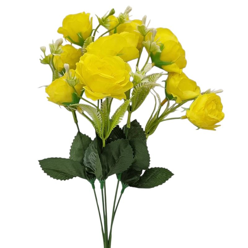 Buchet floare artificiala Trandafir engros 5 fire 34 cm lungime
