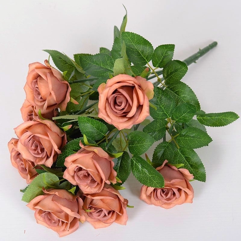 Buchet Trandafiri Artificiali ,9 Capete , 43cm