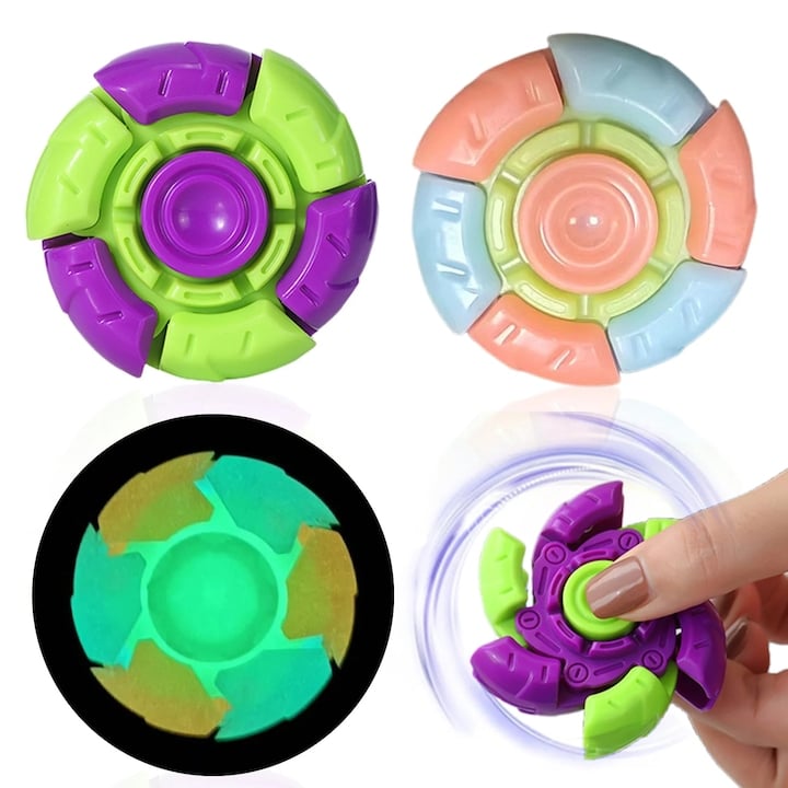Spinner Antistres Fosforescent – Model Galactic cu Lumină în Întuneric,En-gros
