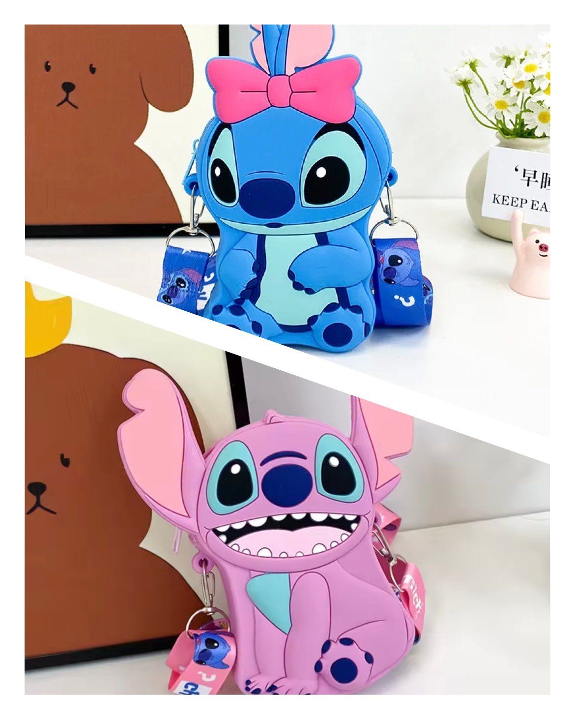 Gentuță Copii Personaj Stitch – Model 3D Drăgălaș cu Baretă Reglabilă,En-gros