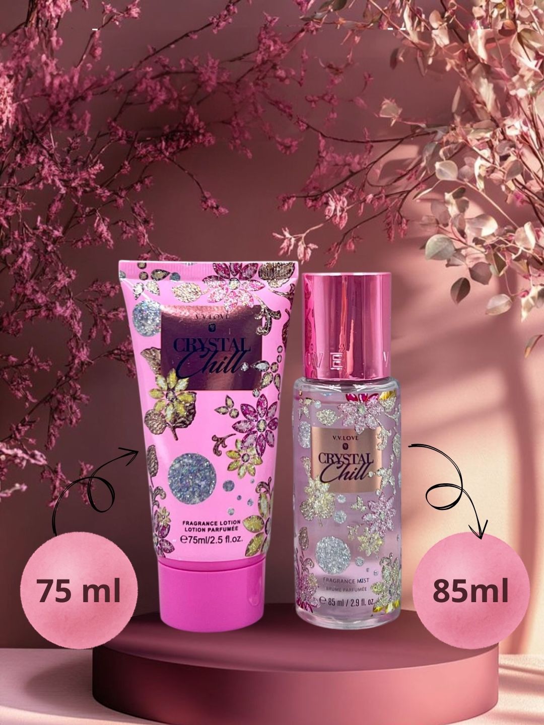 Set Fragrance și Loțiune de Corp V.V. Love – Crystal Chill, VL9059-80, 2 piese Engros