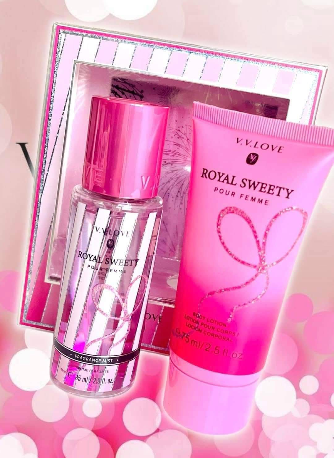 Set Fragrance și Loțiune de Corp V.V. Love – Royal Sweety, VL9059-75, 2 piese Engros